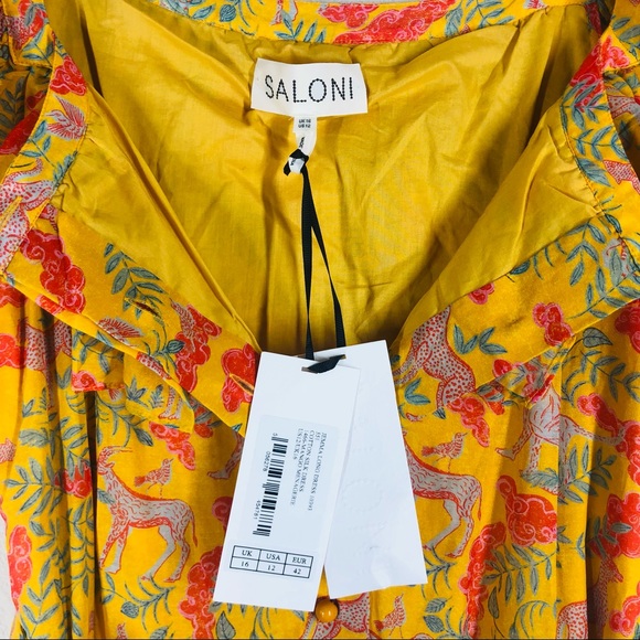 Saloni Jemma Cotton Silk Maxi Dress 12 NWT - Picture 8 of 15